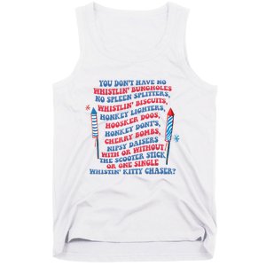 You Don’T Have No Whistlin’ Bungholes Funny July 4th Of July Tank Top