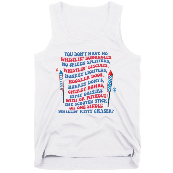 You Don’T Have No Whistlin’ Bungholes Funny July 4th Of July Tank Top