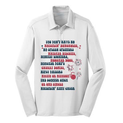 You Dont Have No Whistling Bungholes 4th Of July Usa Flag Silk Touch Performance Long Sleeve Polo