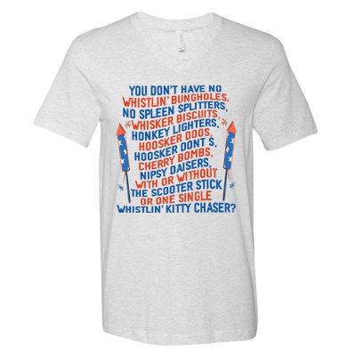 You Don’T Have No Whistlin’ Bungholes Funny July 4th Of July V-Neck T-Shirt