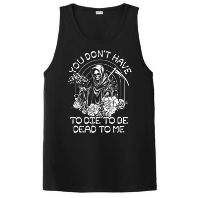 You Dont Have To Die To Be Dead To Me Floral Skeleton Grim Reaper PosiCharge Competitor Tank