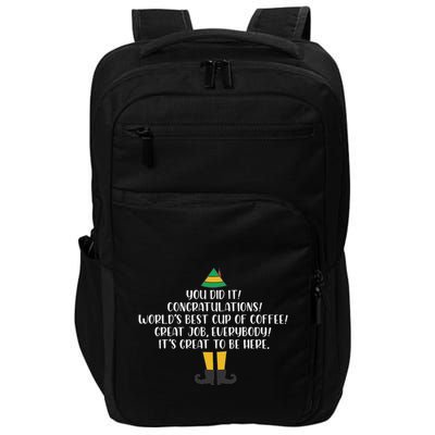 You Did It Congratulations Worlds Best Cup Of Coffee Buddy Impact Tech Backpack