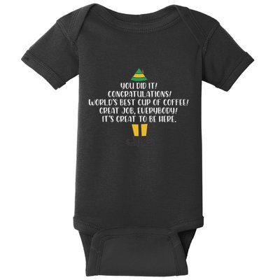You Did It Congratulations Worlds Best Cup Of Coffee Buddy Baby Bodysuit