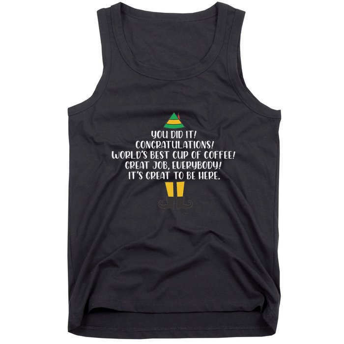 You Did It Congratulations Worlds Best Cup Of Coffee Buddy Tank Top