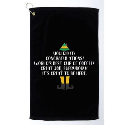 You Did It Congratulations Worlds Best Cup Of Coffee Buddy Golf Towel