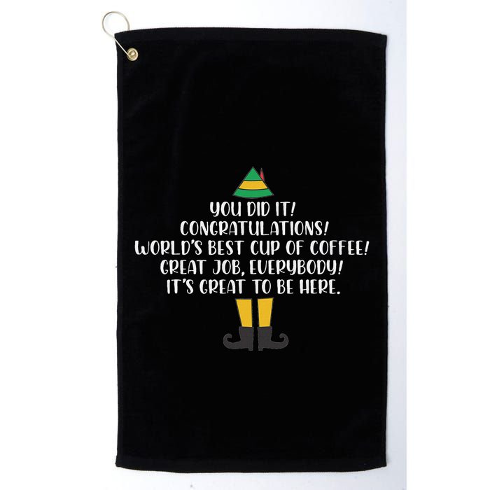 You Did It Congratulations Worlds Best Cup Of Coffee Buddy Golf Towel