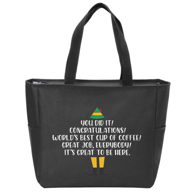 You Did It Congratulations Worlds Best Cup Of Coffee Buddy Zip Tote Bag