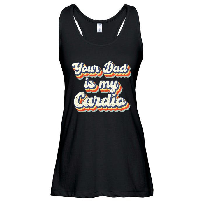 Your Dad Is My Cardio Gnoovy Retro Vintage Ladies Essential Flowy Tank