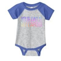 Your Dad Is My Cardio Relationship Funny Gym Workout Gift Infant Baby Jersey Bodysuit