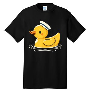 Yellow Duck In Sailor Hat | Cute Duck Lover Tall T-Shirt