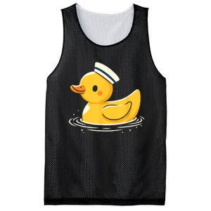 Yellow Duck In Sailor Hat | Cute Duck Lover Mesh Reversible Basketball Jersey Tank