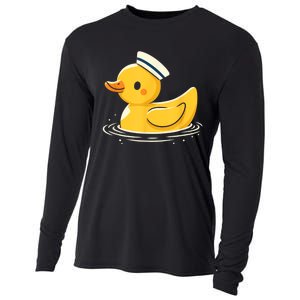 Yellow Duck In Sailor Hat | Cute Duck Lover Cooling Performance Long Sleeve Crew