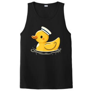 Yellow Duck In Sailor Hat | Cute Duck Lover PosiCharge Competitor Tank