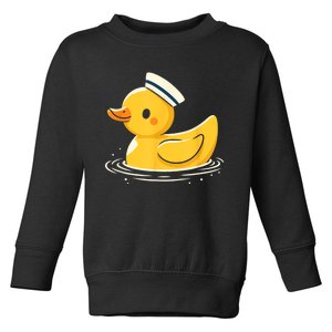 Yellow Duck In Sailor Hat | Cute Duck Lover Toddler Sweatshirt