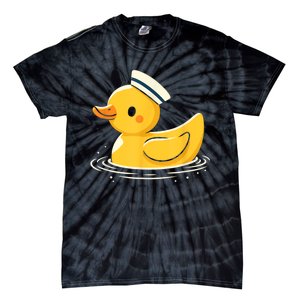 Yellow Duck In Sailor Hat | Cute Duck Lover Tie-Dye T-Shirt