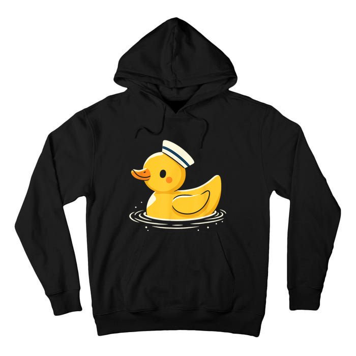 Yellow Duck In Sailor Hat | Cute Duck Lover Tall Hoodie