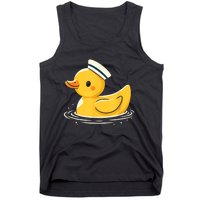 Yellow Duck In Sailor Hat | Cute Duck Lover Tank Top