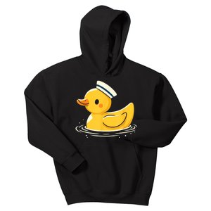 Yellow Duck In Sailor Hat | Cute Duck Lover Kids Hoodie