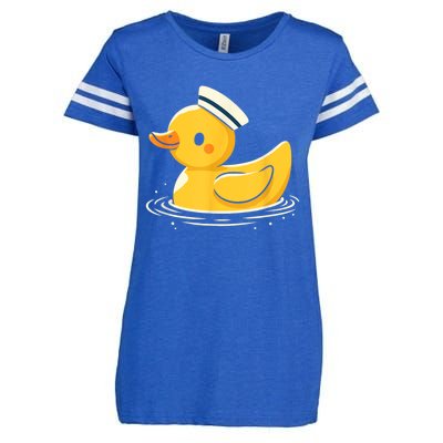 Yellow Duck In Sailor Hat | Cute Duck Lover Enza Ladies Jersey Football T-Shirt