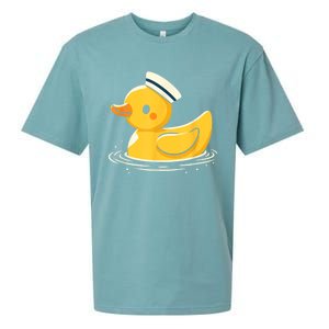 Yellow Duck In Sailor Hat | Cute Duck Lover Sueded Cloud Jersey T-Shirt