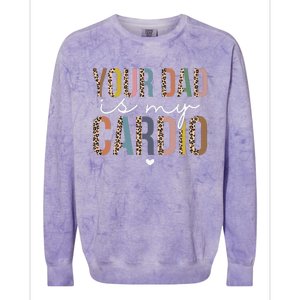 Your Dad Is My Cardio Leopard Funny father's day Colorblast Crewneck Sweatshirt