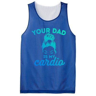 Your Dad Is My Cardio Gym Fitness Gift Mesh Reversible Basketball Jersey Tank