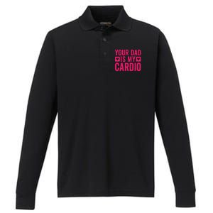 Your Dad Is My Cardio Performance Long Sleeve Polo