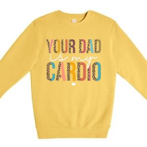 Your Dad Is My Cardio Leopard Funny Great Gift Premium Crewneck Sweatshirt