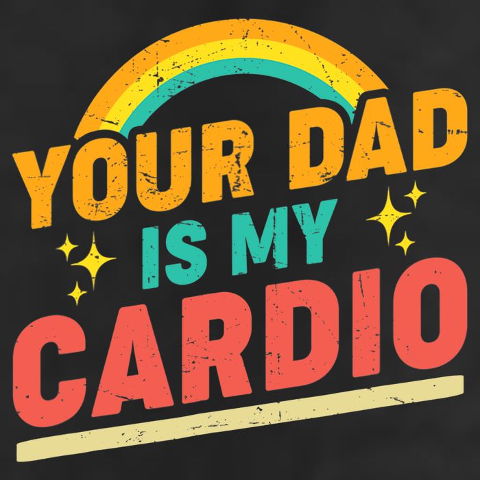 Your Dad Is My Cardio Vintage Rainbow Saying Sarcasm Gym Hat