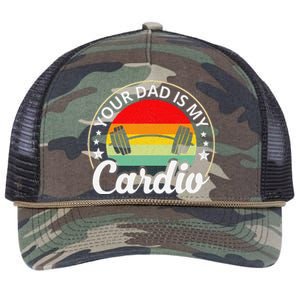 Your Dad Is My Cardio Funny Sarcastic Retro Rope Trucker Hat Cap