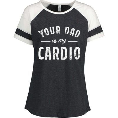 Your Dad Is My Cardio Enza Ladies Jersey Colorblock Tee