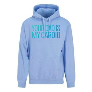 Your Dad Is My Cardio Relationship Funny Gym Workout Gift Unisex Surf Hoodie