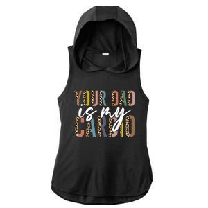 Your Dad Is My Cardio Leopard Funny Fathers Day Ladies PosiCharge Tri-Blend Wicking Draft Hoodie Tank