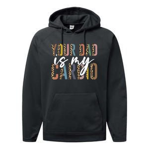 Your Dad Is My Cardio Leopard Funny Fathers Day Performance Fleece Hoodie