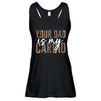 Your Dad Is My Cardio Leopard Funny Fathers Day Ladies Essential Flowy Tank