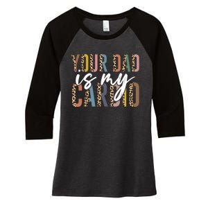 Your Dad Is My Cardio Leopard Funny Fathers Day Women's Tri-Blend 3/4-Sleeve Raglan Shirt