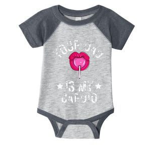 Your Dad Is My Cardio Funny Quotes Pun Humor Sarcasm Infant Baby Jersey Bodysuit