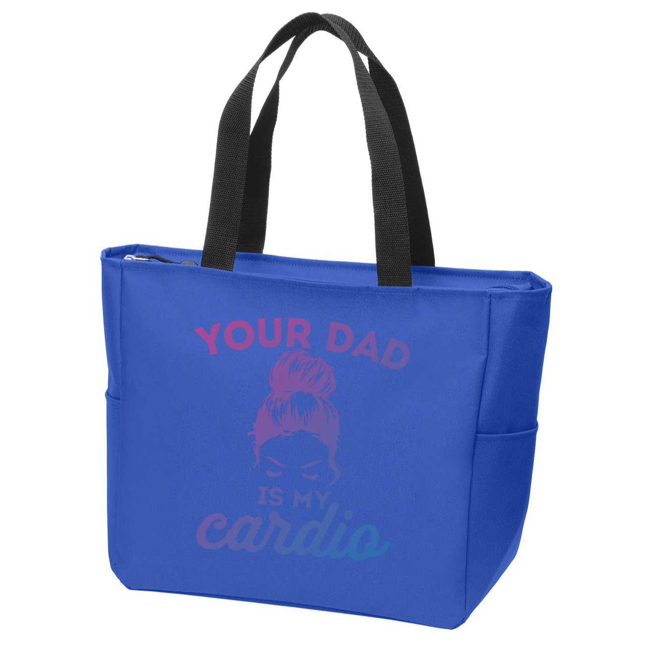 Your Dad Is My Cardio Gym Fitness Gift Zip Tote Bag