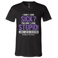 You DonT Look Stupid Epilepsy Awareness V-Neck T-Shirt