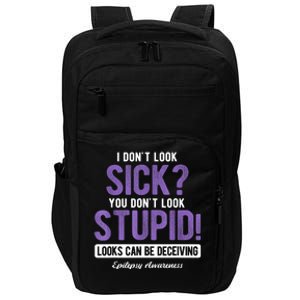 You DonT Look Stupid Epilepsy Awareness Impact Tech Backpack