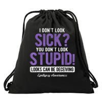 You DonT Look Stupid Epilepsy Awareness Drawstring Bag