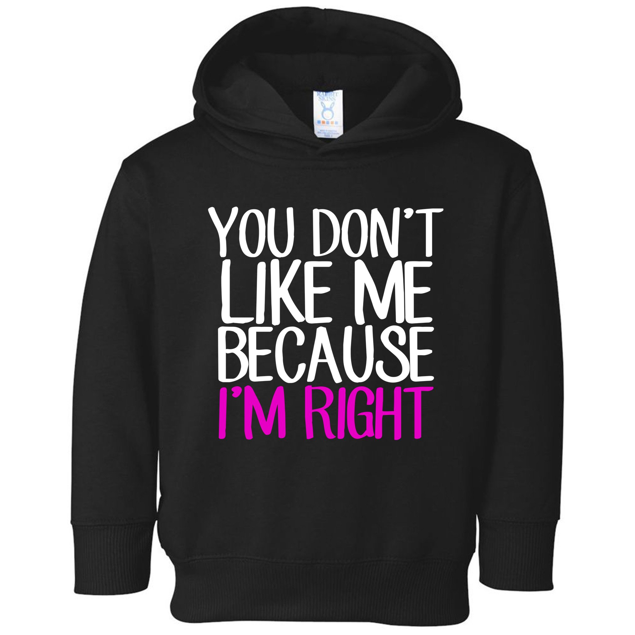You Don't Like Me Because I'm Right Toddler Hoodie