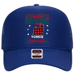 Yorkie Dog Lover Yorkshire Terrier Ugly Christmas Sweater Gift High Crown Mesh Back Trucker Hat