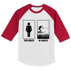 Your Daughter My Daughter Beachsports Water Skiing Athletes Gift Kids Colorblock Raglan Jersey