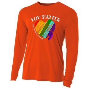 You Do Matter Happy Suicide Prevention Awareness Graphic Meaningful Gift Cooling Performance Long Sleeve Crew