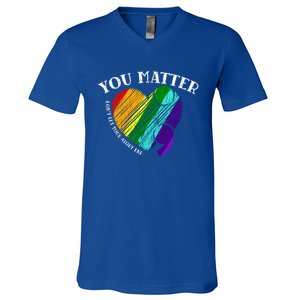 You Do Matter Happy Suicide Prevention Awareness Graphic Meaningful Gift V-Neck T-Shirt