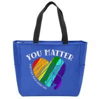 You Do Matter Happy Suicide Prevention Awareness Graphic Meaningful Gift Zip Tote Bag