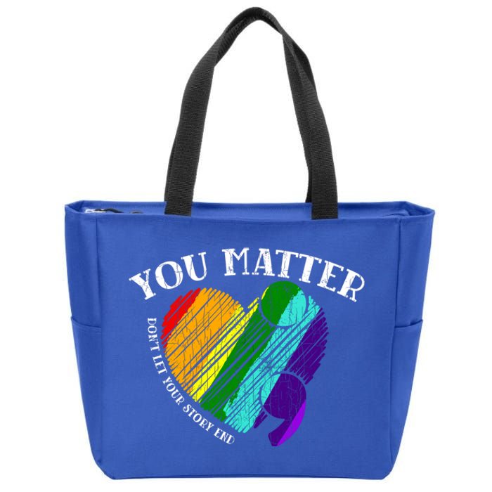 You Do Matter Happy Suicide Prevention Awareness Graphic Meaningful Gift Zip Tote Bag