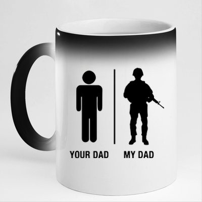 Your Dad My Dad Funny Soldier Military Father 11oz Black Color Changing Mug