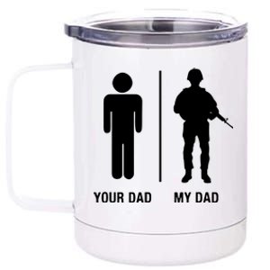 Your Dad My Dad Funny Soldier Military Father 12 oz Stainless Steel Tumbler Cup